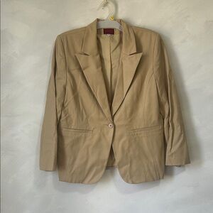 Les Ailes De La Mode Beige Wool Blazer size medium Y2K